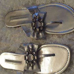 NEW Vera Wang Lavender Silver Sandals Flipflops
